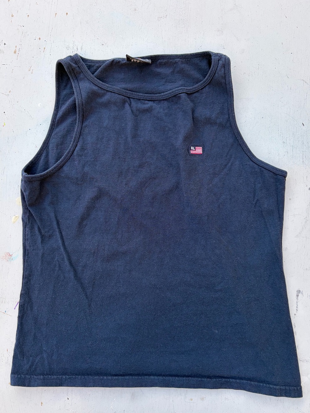 Women’s Ralph Lauren Tank Top Blue Logo XL Preppy Summer Outdoor TIKI Beach Icon
